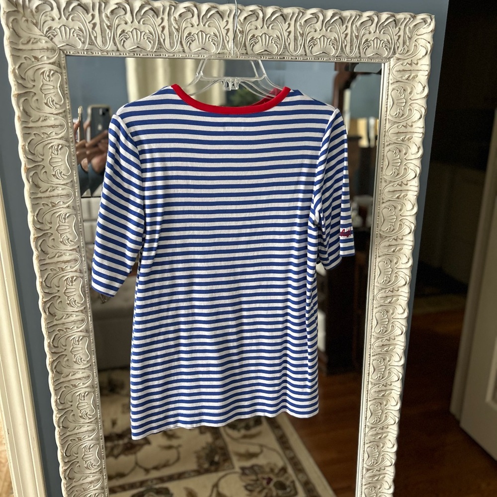 Like new Duluth Trading Company long tail ladybug tshirt top, M,red/white/blue - Picture 2 of 5